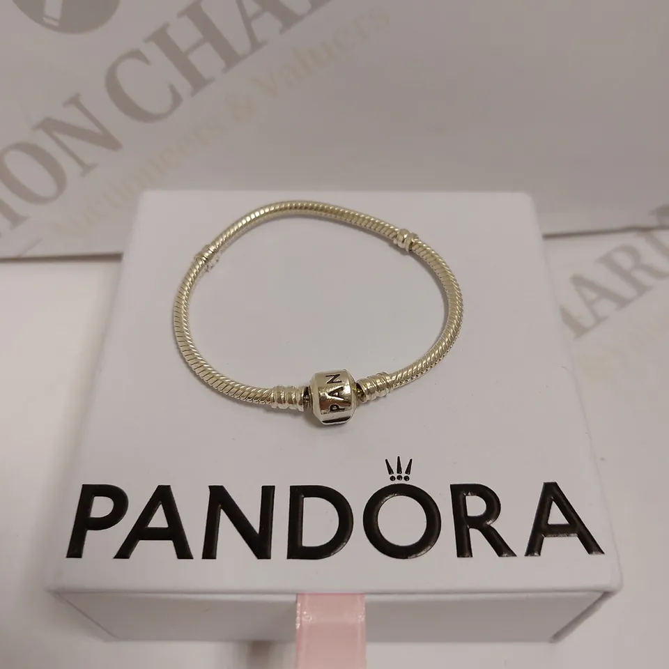 BOXED PANDORA SILVER CHARM BRACELET