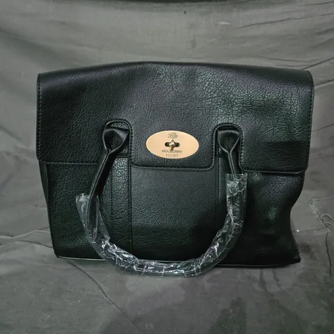 MULBERRY BLACK GRAINED LEATHER HANDBAG