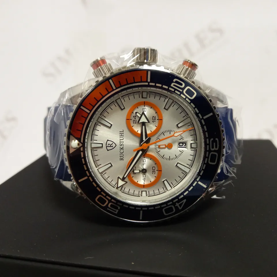 RUCKSTUHL CHRONOGRAPH STYLE RUBBER STRAP WATCH