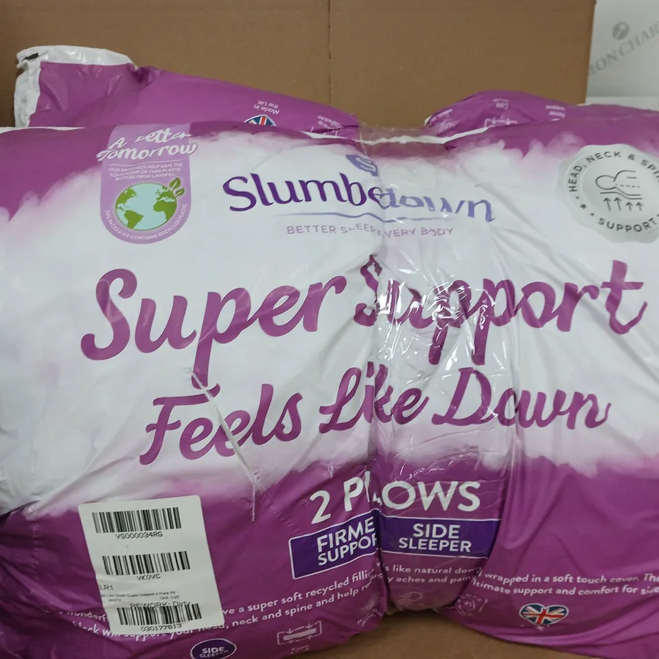 SLUMBERDOWN FEELS LIKE DOWN SUPER SUPPORT PACK OF 4 PILLOWS - WHITE