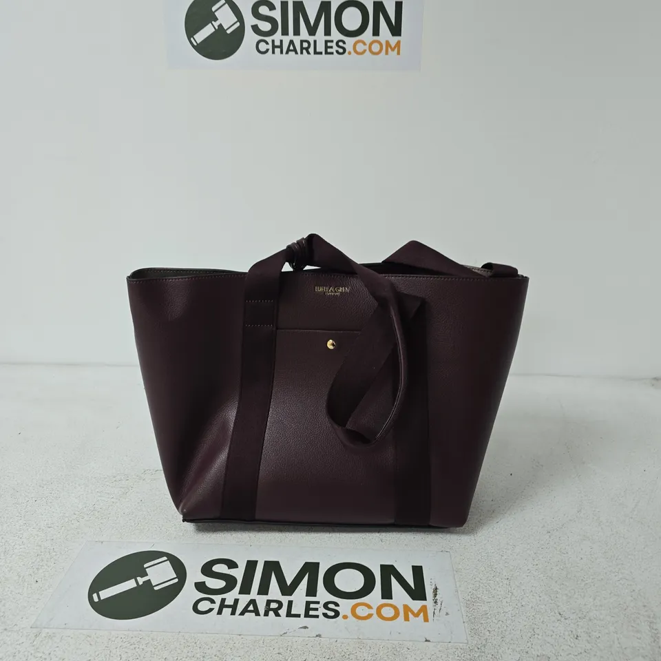 LUELLA GREY LONDON BURGUNDY LEATHER TOTE BAG
