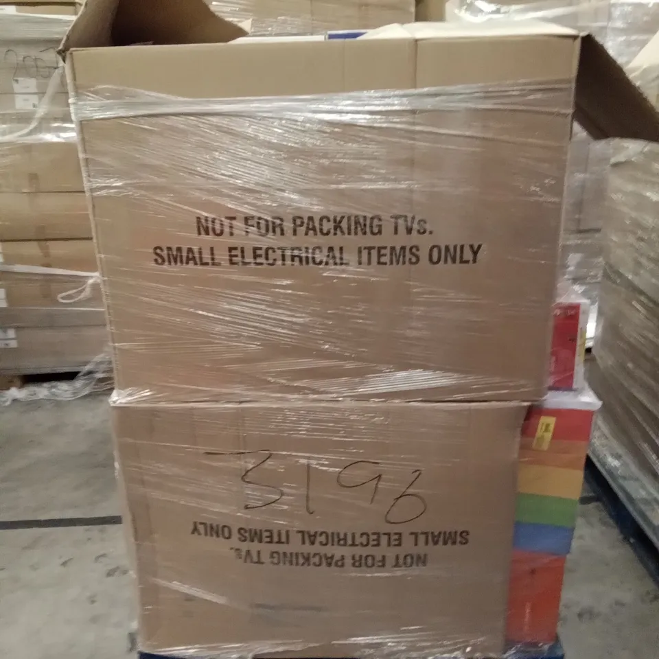 PALLET OF ASSORTED ELECTRONICS INCLUDING SHARP PARTY SPEAKER SYSTEM, ONN PORTABLE AM/FM RADIO, POLAROID BLUETOOTH DAB+ / FM RADIO, CD BOOMBOX, EPSON XP-2150 PRINTER, HP DESKJET