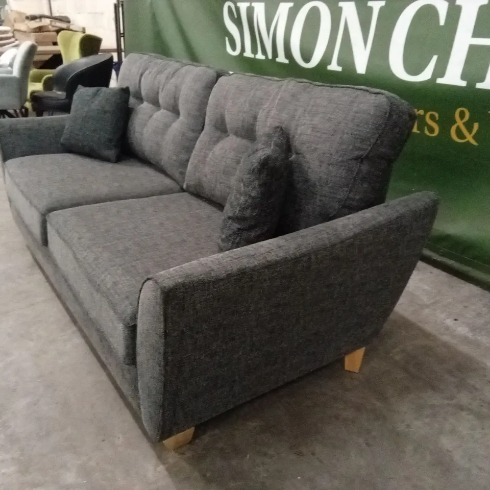 HALSTOW 3 SEATER FABRIC SOFA - CHARCOAL RRP £749