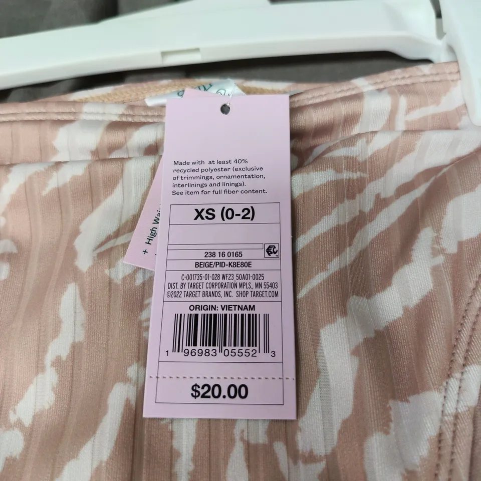 2 X WILD FABLE WOMEN'S BIKINI BOTTOM – PINK ZEBRA PRINT, UK 6 (US XS 0-2)