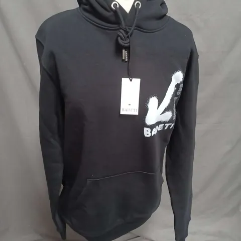 BAD ETIQUETTE LONDON ICONIC HOODIE IN BLACK SIZE M