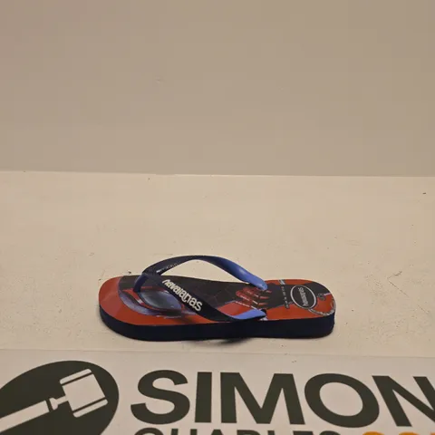HAVAIANAS FLIP FLOPS – BLUE STRAPS, RED FOOTBED EUR SIZE 37/38