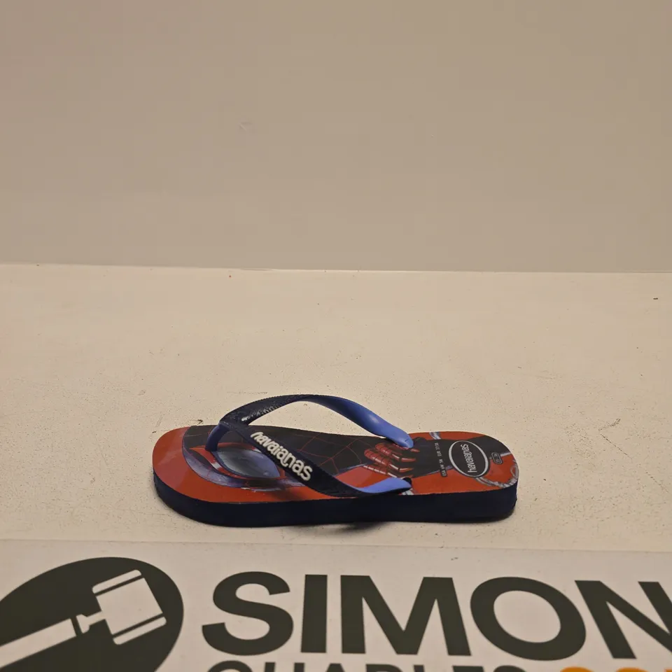 HAVAIANAS FLIP FLOPS – BLUE STRAPS, RED FOOTBED EUR SIZE 37/38
