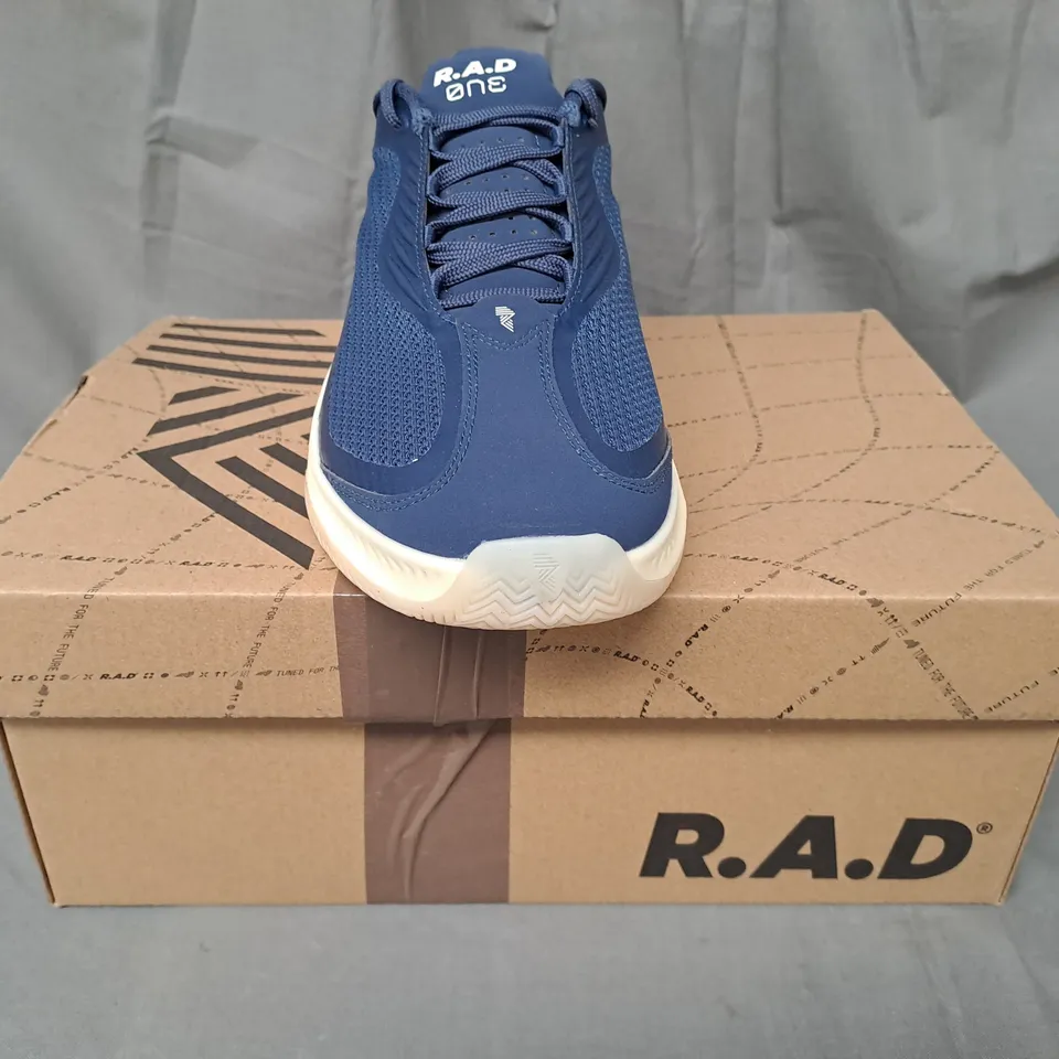 BOXED PAIR OF R.A.D ONE SHOES IN BLUE UK SIZE 8.5