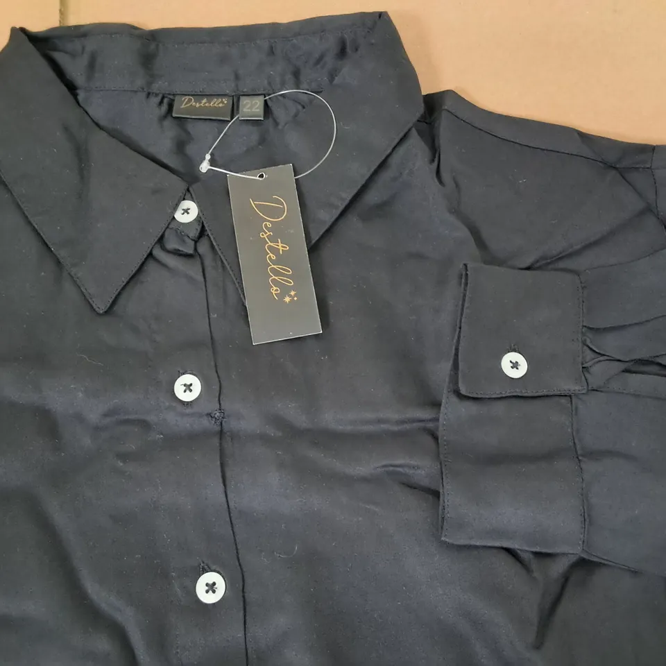 LOT OF 12 BRAND NEW DESTELLO BLACK MODAL SHIRTS - UK 22