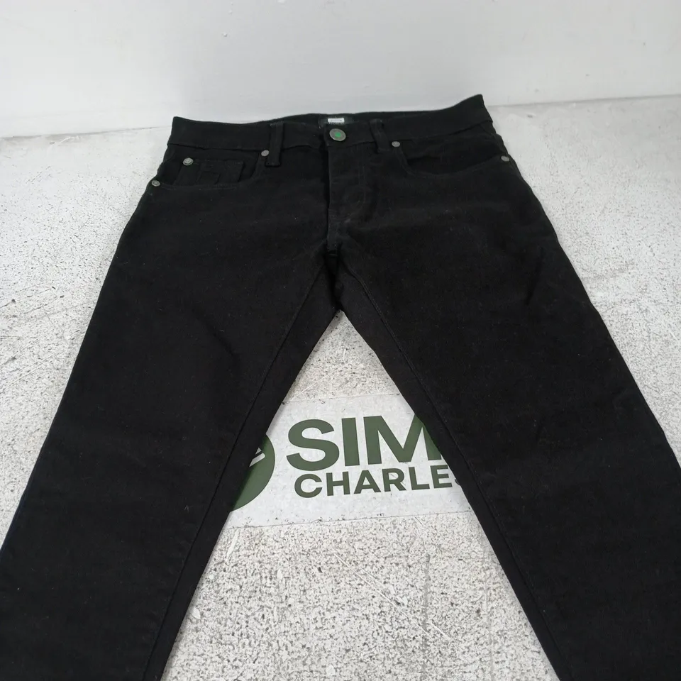 REPLAY ANBASS SLIM HYPERFLEX JEANS - BLACK SIZE 32 REGULAR