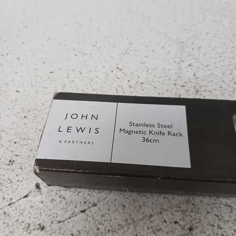 JOHN LEWIS & PARTNERS STAINLESS STEEL MAGNETIC KNIFE RACK 36CM