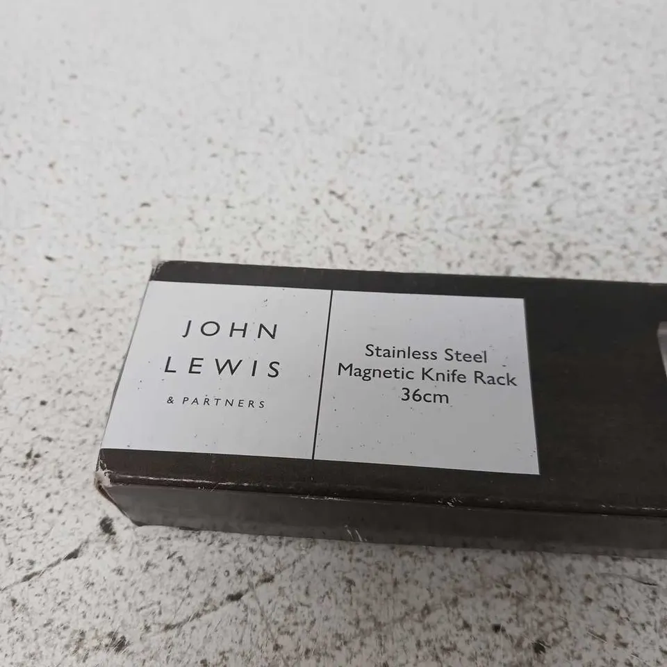 JOHN LEWIS & PARTNERS STAINLESS STEEL MAGNETIC KNIFE RACK 36CM