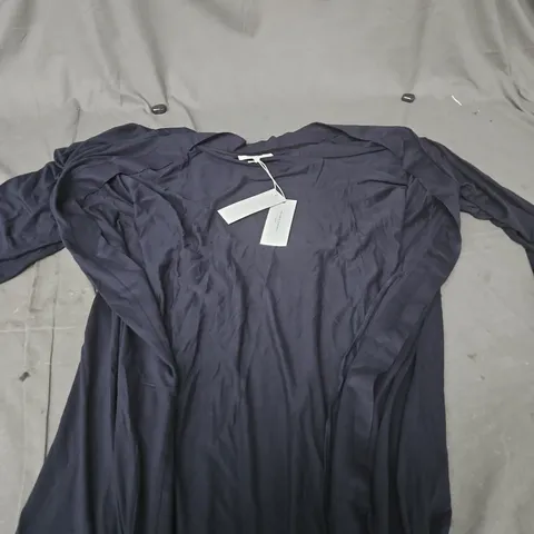 THE WHITE COMPANY JERSEY LACE DETAIL MAXI ROBE – NAVY – MEDIUM