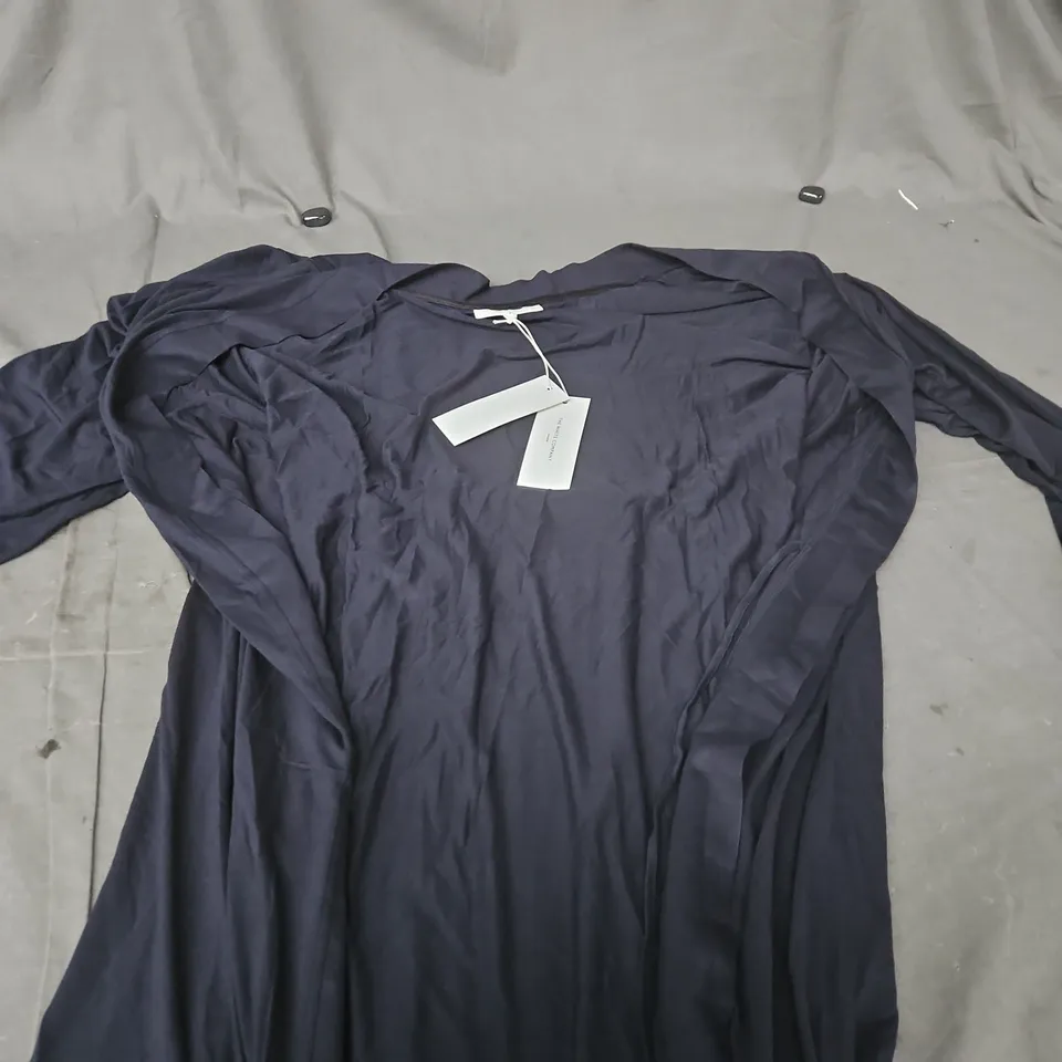 THE WHITE COMPANY JERSEY LACE DETAIL MAXI ROBE – NAVY – MEDIUM