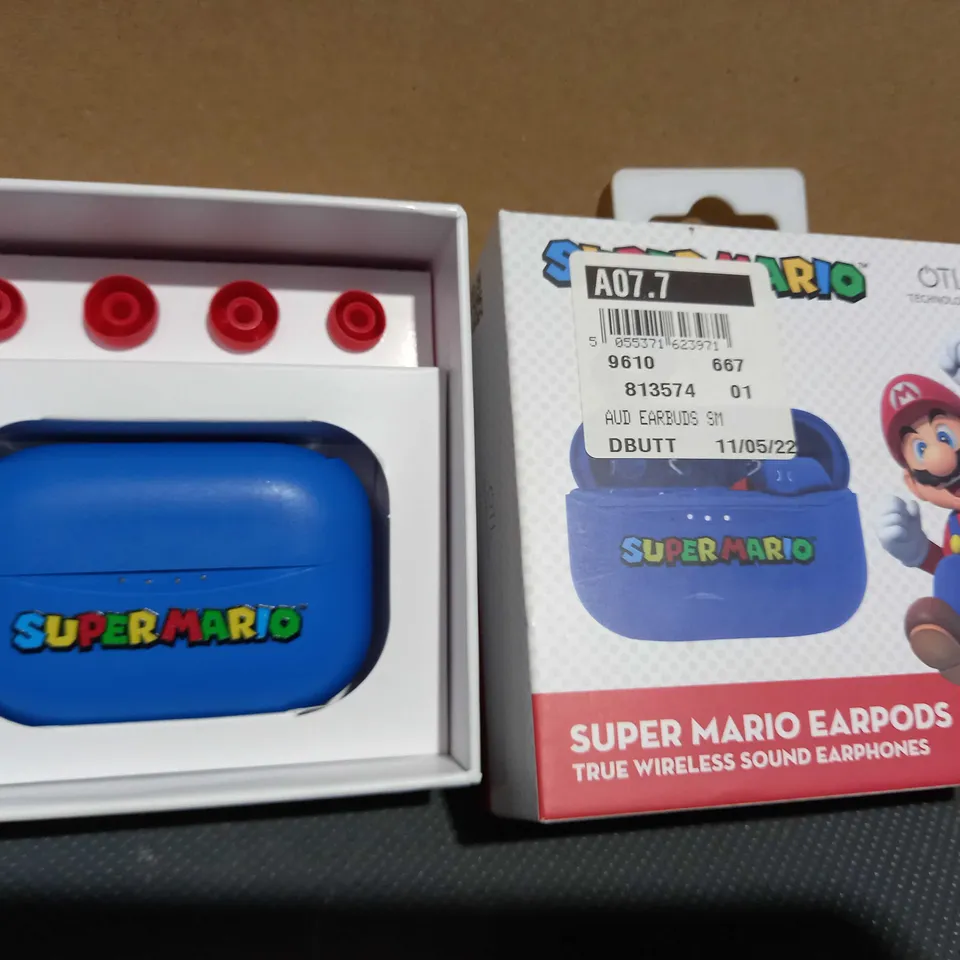 SUPER MARIO BLUETOOTH WIRELESS EARPODS BLUE