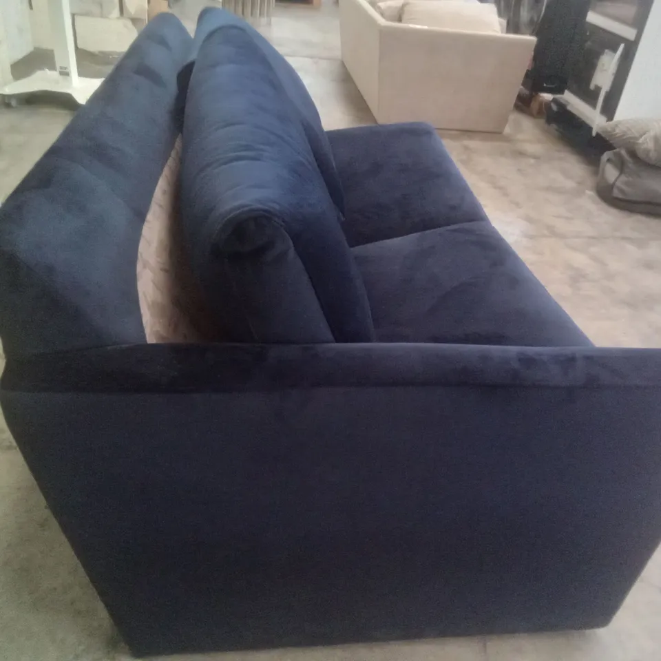 QUALITY DESIGNER BAILEY LHF SOFA BED SECTION - DARK BLUE FABRIC 