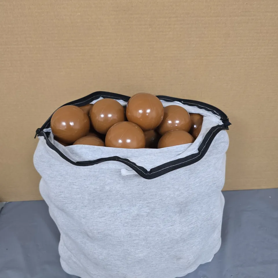 LARGE QUANTITY OF BALL PIT PLAY BALLS IN BROWN