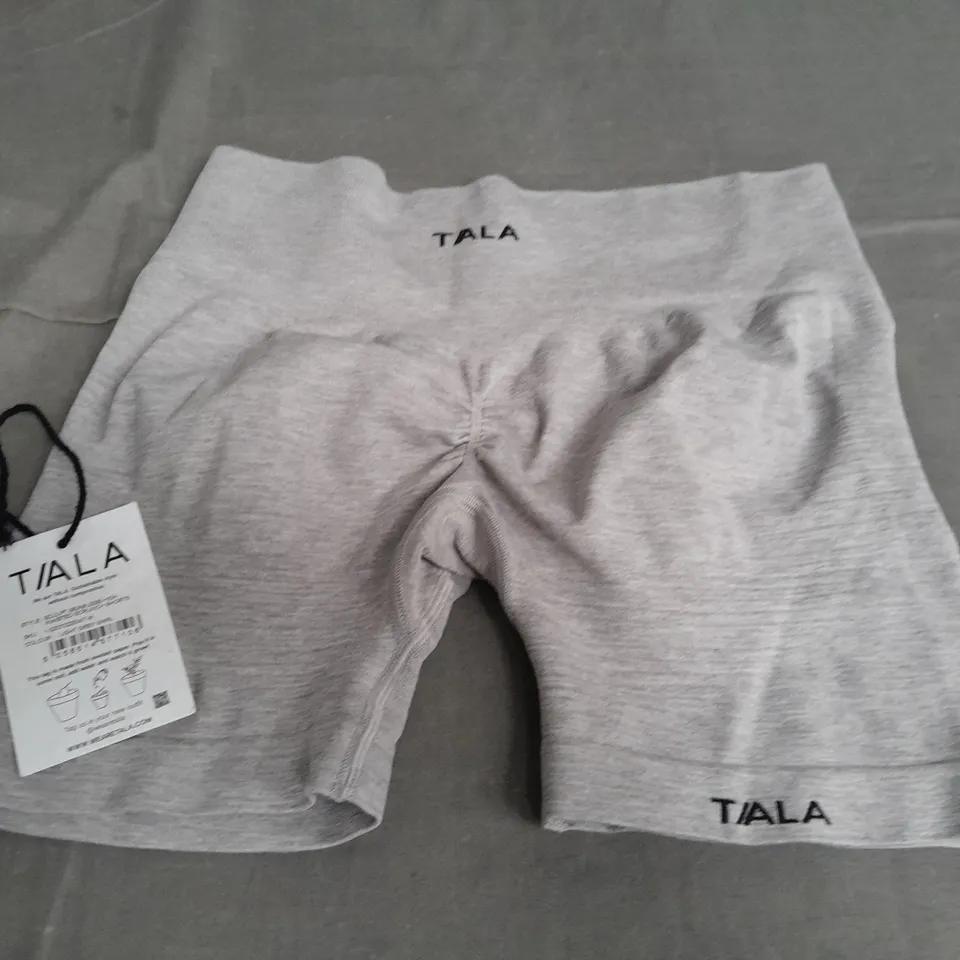 TALA SCULPT SEAMLESS HIGH WAISTED SCRUNCH SHORTS IN GREY - M