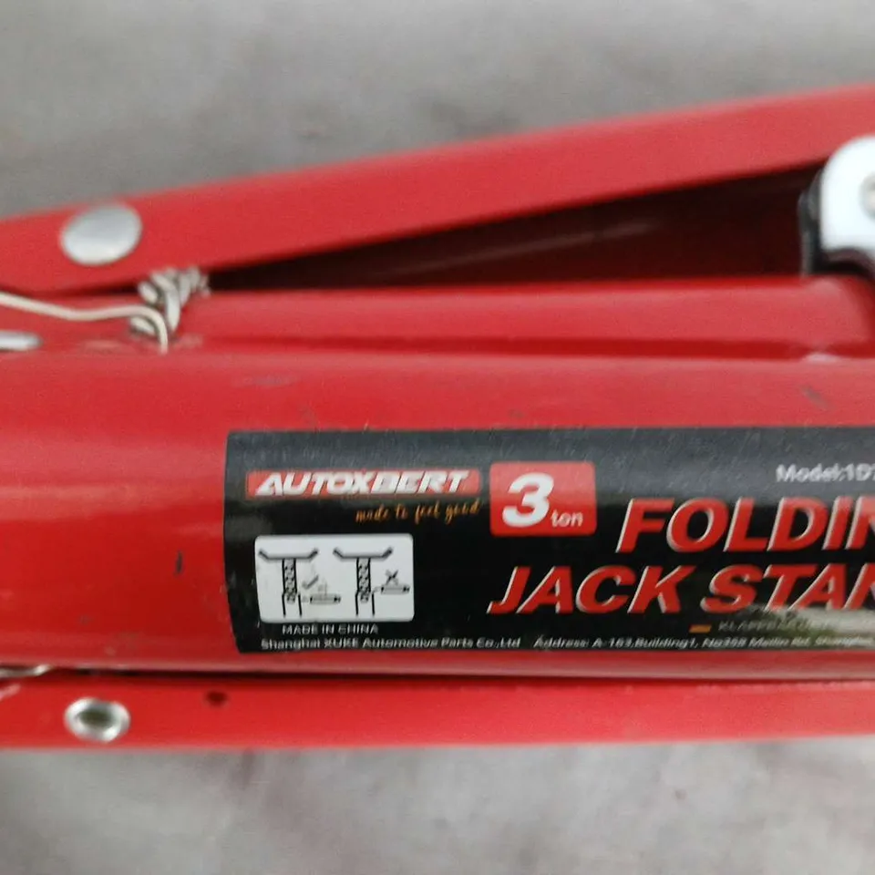 FOLDING JACK STAND – 3-TON, RED (VEHICLE PART)