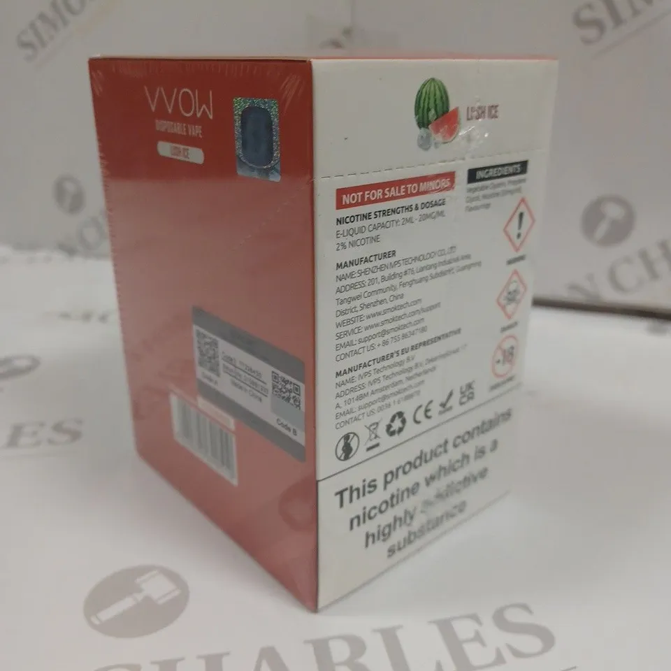 SEALED SMOK VVOW 10-PACK OF DISPOSABLE VAPES - LUSH ICE