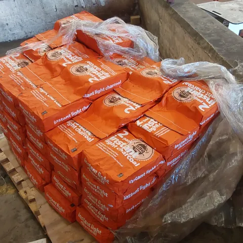PALLET CONTAINING A LARGE QUANTITY OF CHARCOAL BRIQUETTE BAGS 