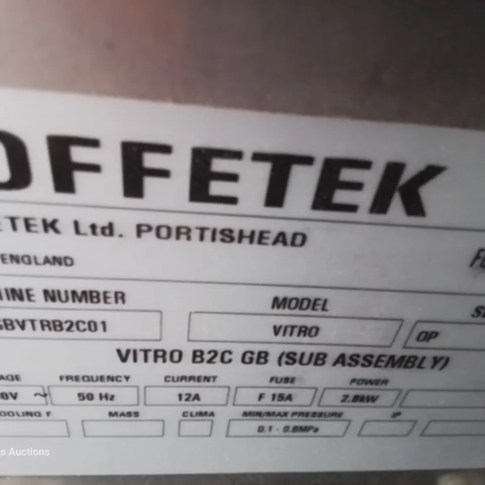 COFFETEK VITRO BEAN TO CUP & HOT DRINK DISPENCER