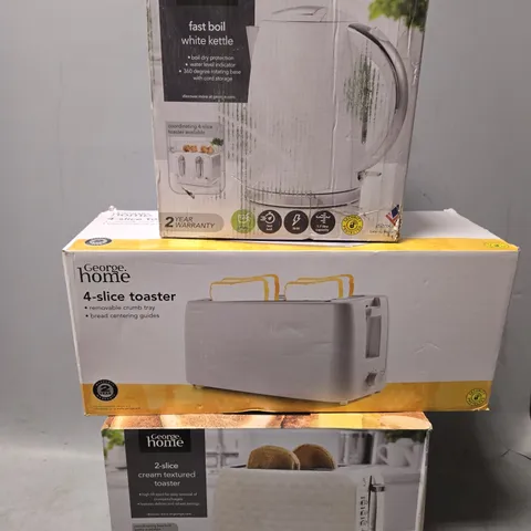BOX OF APPROXIMATELY 6 ASSORTED ITEMS TO INCLUDE - 2 SLICE TOASTER  , WHITE KETTLE ETC
