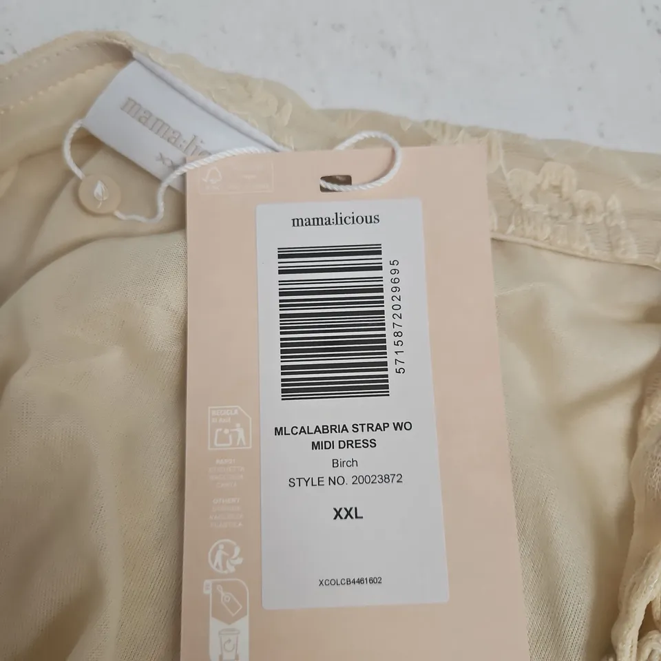 MAMALICIOUS CALABRIA STRAP MIDI DRESS – BIRCH – XXL