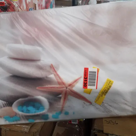 SPA STONES CANDLES BATHROOM FRAMED CANVAS PRINT WALL ART