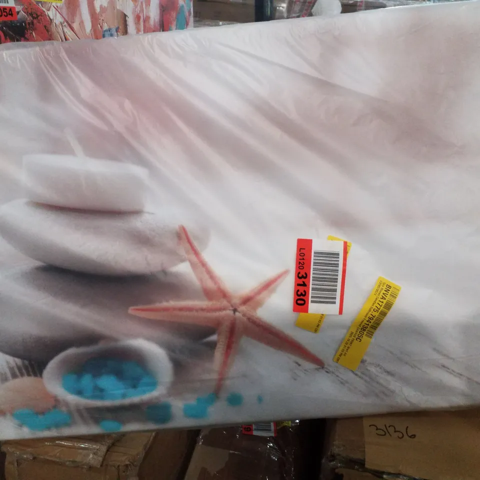 SPA STONES CANDLES BATHROOM FRAMED CANVAS PRINT WALL ART