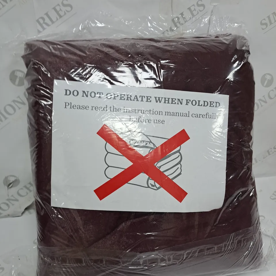 BOXED COZEE HOME HEATED THROW IN SHIRAZ WINE 