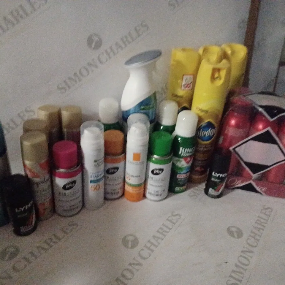 LOT OF HOUSEHOLD ITEMS TO INCLUDE FEBREZE , JUNGLE FORMULA , ETC