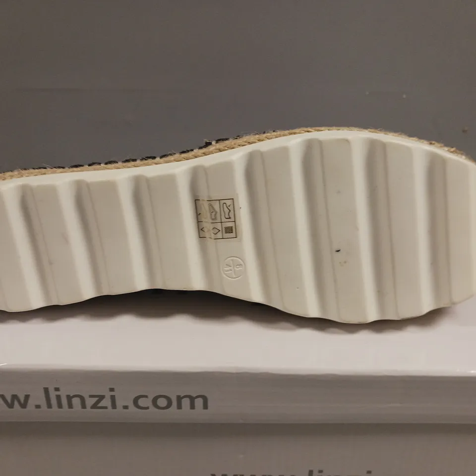 LOT OF 12 BOXED PAIRS OF LINZI MARGOT BLACK SHOES - VARIOUS SIZES