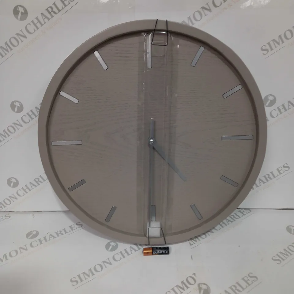 K BY KELLY HOPPEN 40CM ANALOGUE WALL CLOCK TAUPE