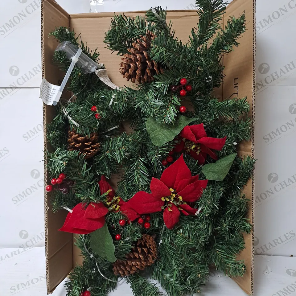 BOXED RED POISETTA PRE LIT 6FT GARLAND RRP £19.99