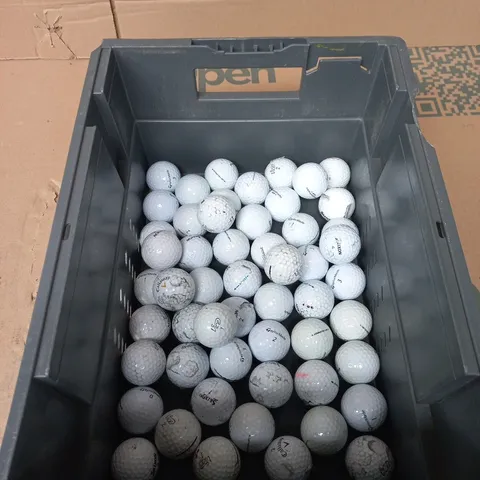TOTE OF APPROXIMATELY 50 ASSORTED GOLF BALLS