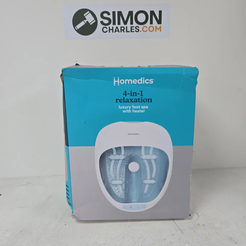HOMEDICS 4-IN-1 RELAXATION FOOT SPA WITH HEATER – BOXED