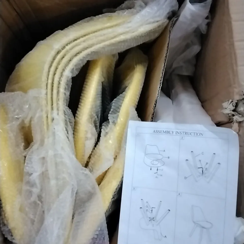 BOXED SET OF 4 KNUTSFORD SIDE CHAIRS IN YELLOW - 1 BOX