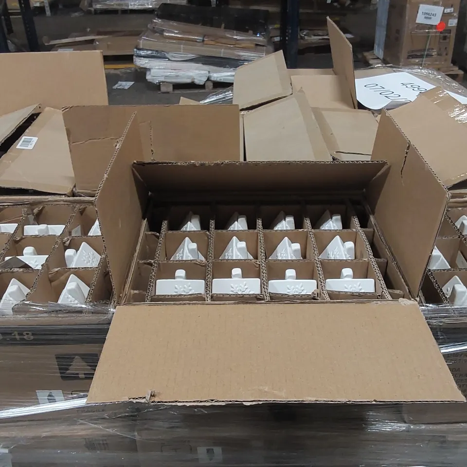 PALLET OF APPROXIMATELY 60x BOXES OF STACEY CERAMIC HOUSES 