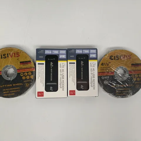 APPROXIMATELY 10 ASSORTED HOUSEHOLD ITEMS TO INCLUDE USB MODEM, CUTTING WHEEL, ETC