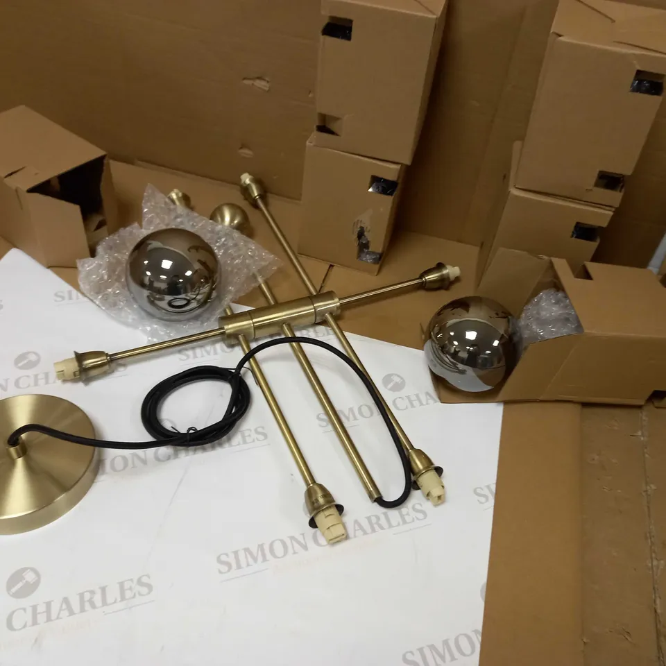 JOHN LEWIS HUXLEY CEILING LIGHT SMOKE/ANTIQUE BRASS 
