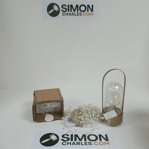 APPROXIMATELY 7 ASSORTED ITEMS TO INCLUDE STRING LIGHTS, BLOOM EGG HANGING ORNAMENTS, AMANDA HOLDEN LIGHT, ETC
