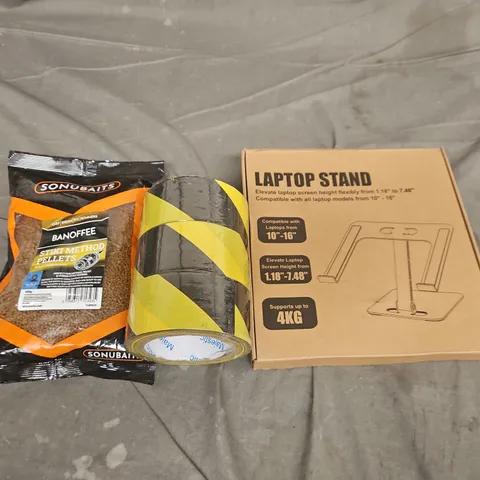 LARGE BOX OF APPROX 10 ASSORTED HOUSEHOLD ITEMS TO INCLUDE STIKI METHOD PELLETS,LAPTOP STAND AND TAPE - COLLECTION ONLY 