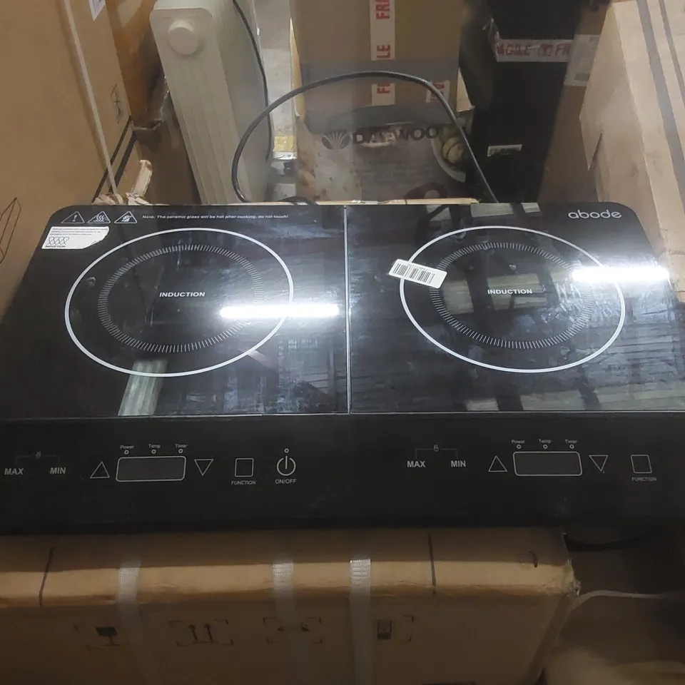 ABODE AINDH2003 DOUBLE INDUCTION HOT PLATE - BLACK