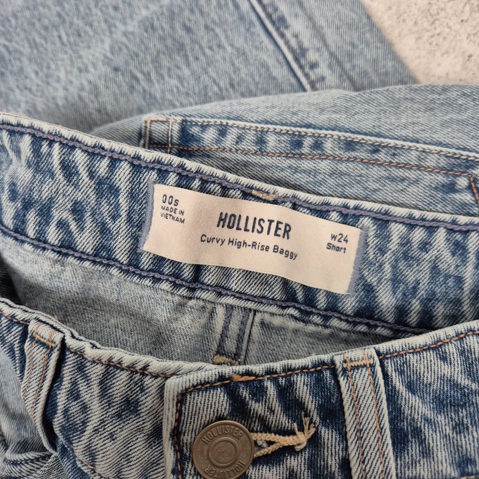 HOLLISTER WOMEN’S JEANS – CURRY HIGH-RISE BAGGY, UK 6 (W24) SHORT
