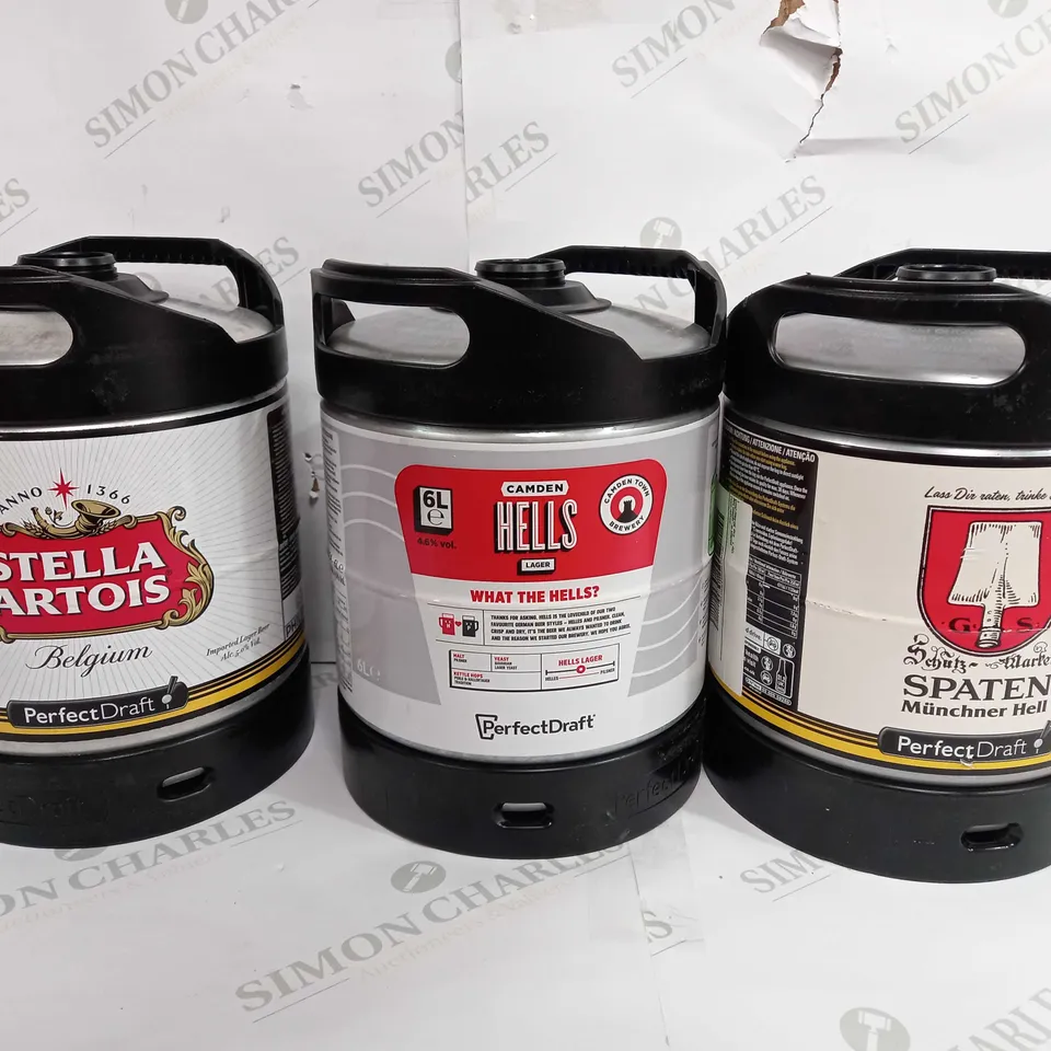 BEER HAWK SET OF 3 EMPTY BEER KEGS - 6L