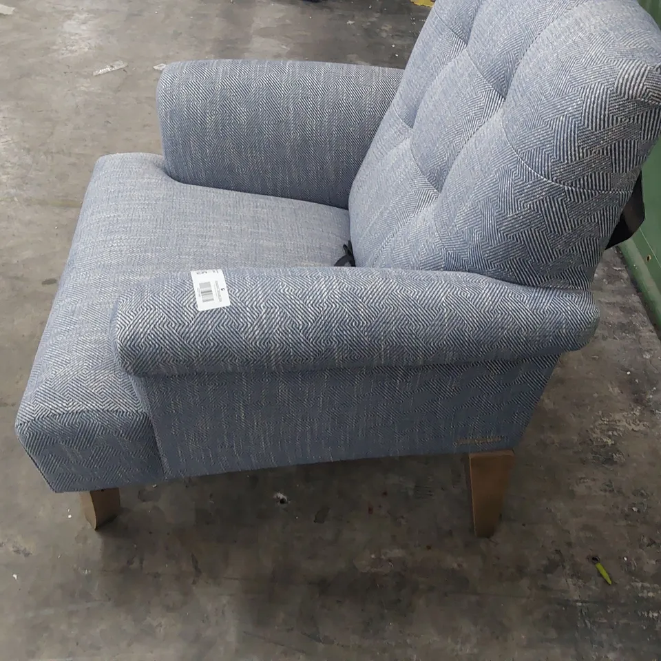 QUALITY BRITISH MADE LOUNGE Co EASY CHAIR BLUE DENIM FABRIC 