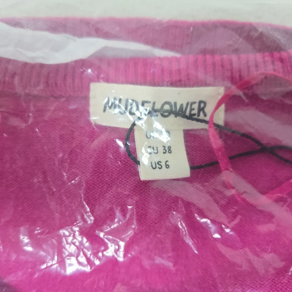 MUDFLOWER WOMEN'S PINK KNIT JUMPER– UK 10 (EU 38, US 6)