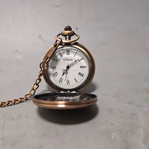 EDISON CLASSIC BRONZE EFFECT POCKET WATCH