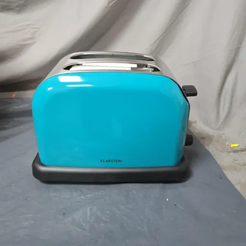 BOXED KLARSTEIN 2-SLICE TOASTER – BLUE WITH CHROME TOP
